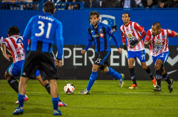 Daniele Paponi lors du dernier match de groupe de la Ligue des champions face à Heredia
